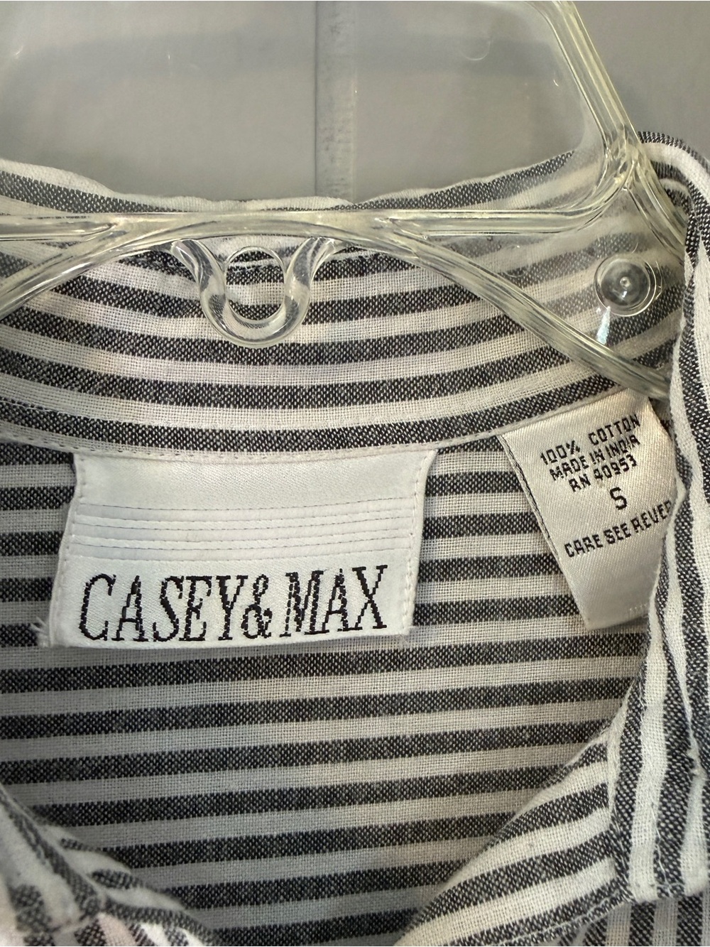 Casey & Max Halloween Embroidered Haunted House Stripe Button Shirt Size Small - Picture 4 of 11